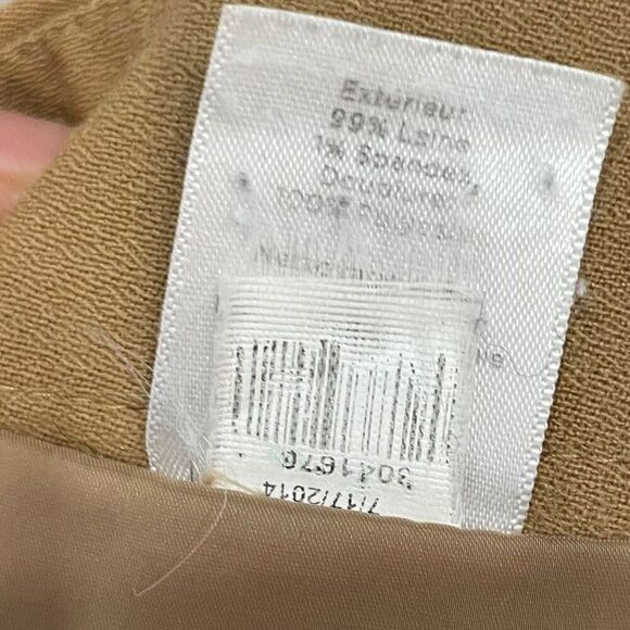 Talbots Heritage Wool Straight Pantsin Tan Camel, 12 Petite - Picture 4 of 10